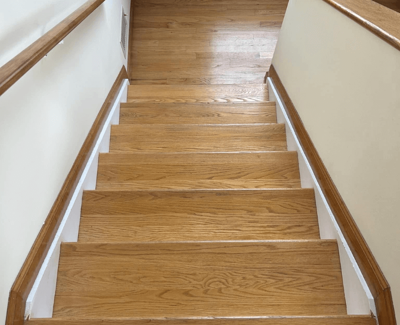 Satin Polyurethane on Wood Stairs